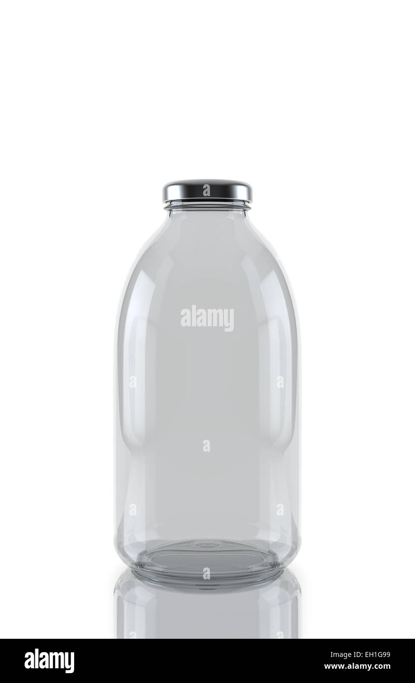 Traditional glass bottle isolated on white background. 3d render Stock ...