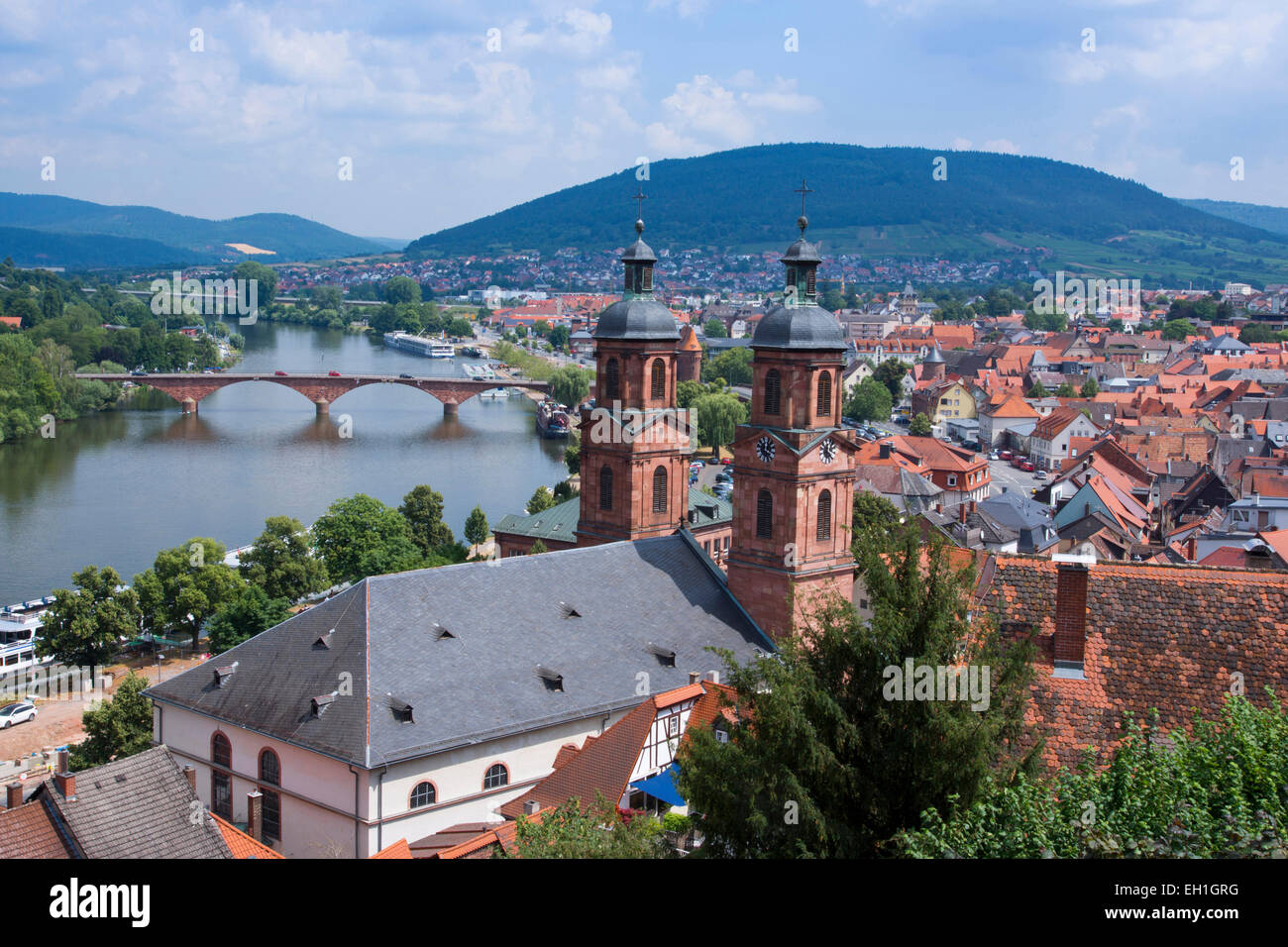 View From Mildenburg Castle Down To The Main River And Miltenberg City view-from-mildenburg-castle-down-to-the-main-river-and-miltenberg-city