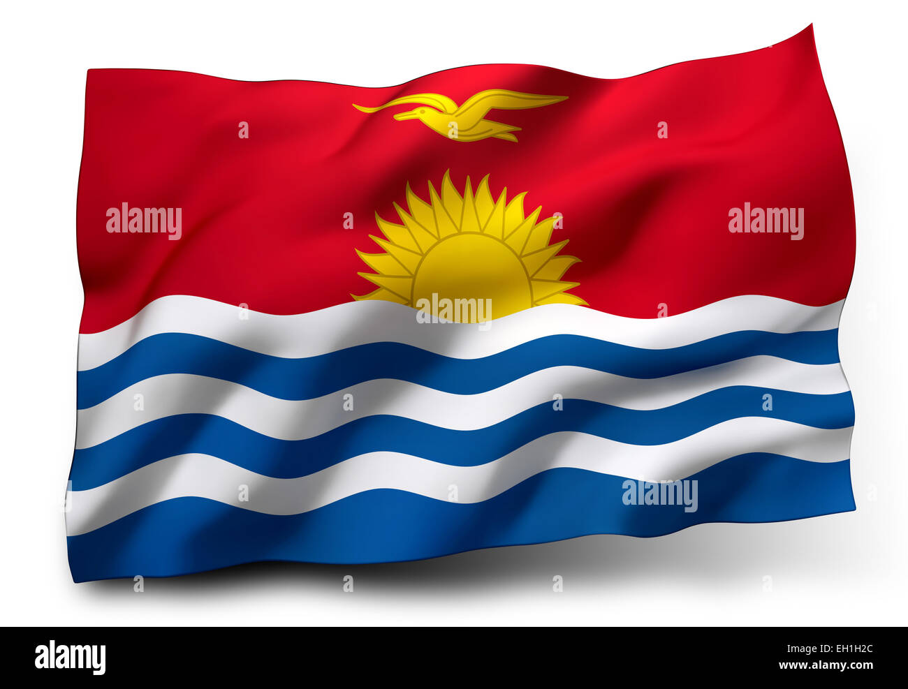Waving flag of Kiribati isolated on white background Stock Photo - Alamy