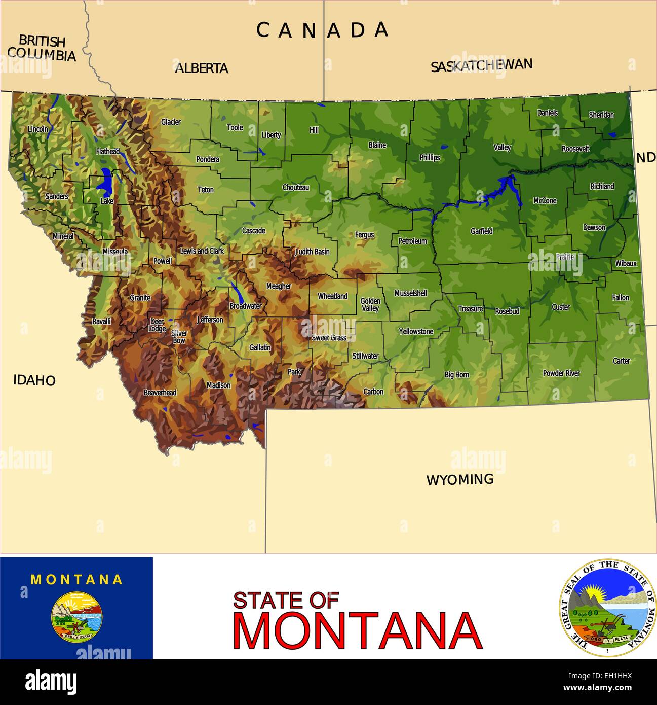 Штат монтана карта на русском