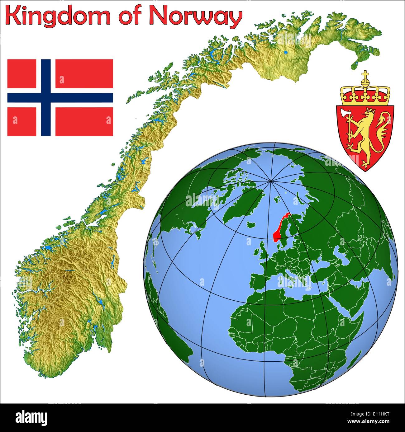 Norway Globe Location Stock Vector Image Art Alamy