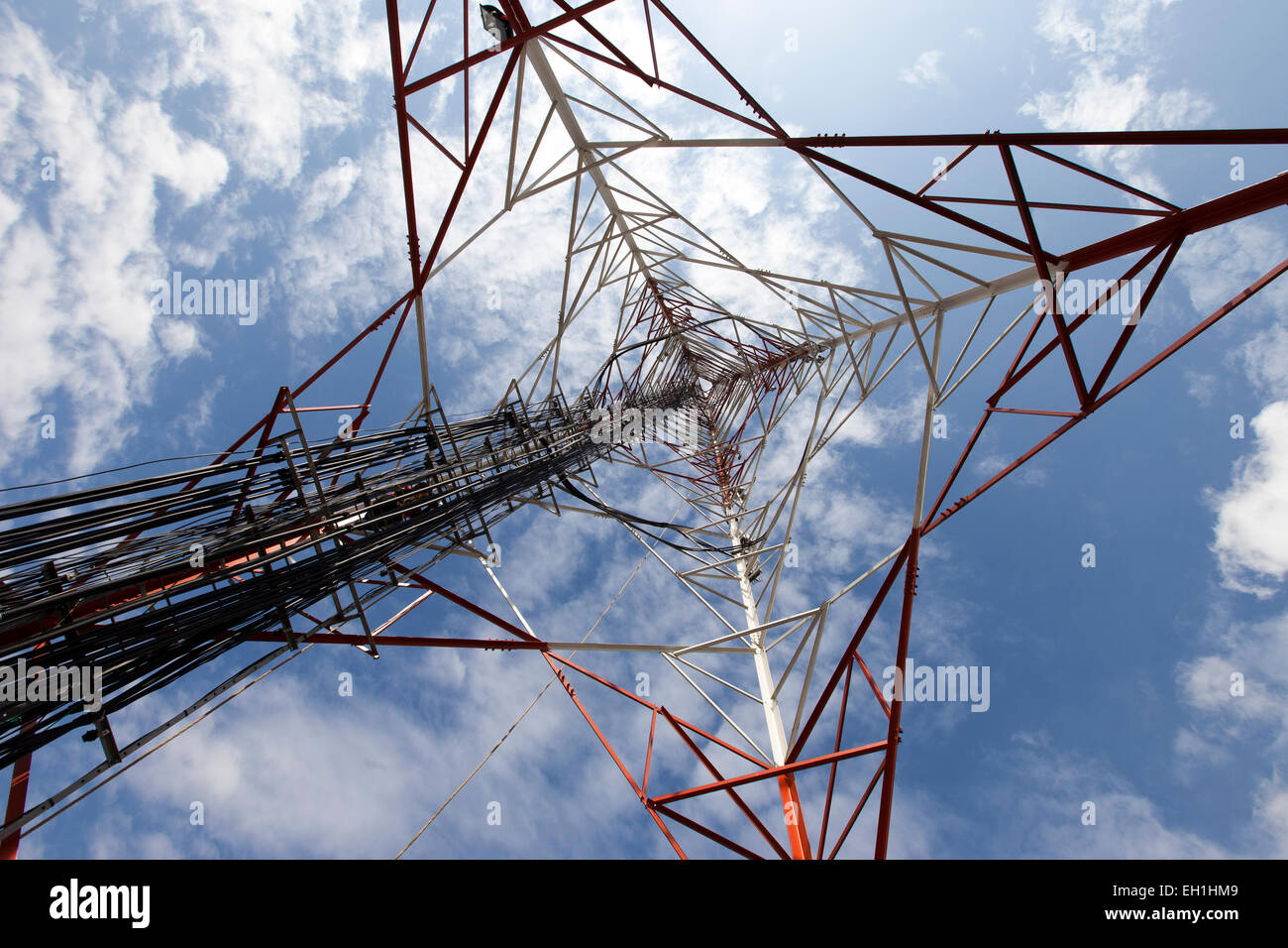 Lagos, Nigeria; mobile telephone mast carrying microwave transmitters