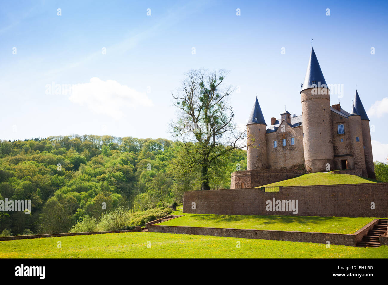 Picturesque Castle of Veves view during sunny day Stock Photo
