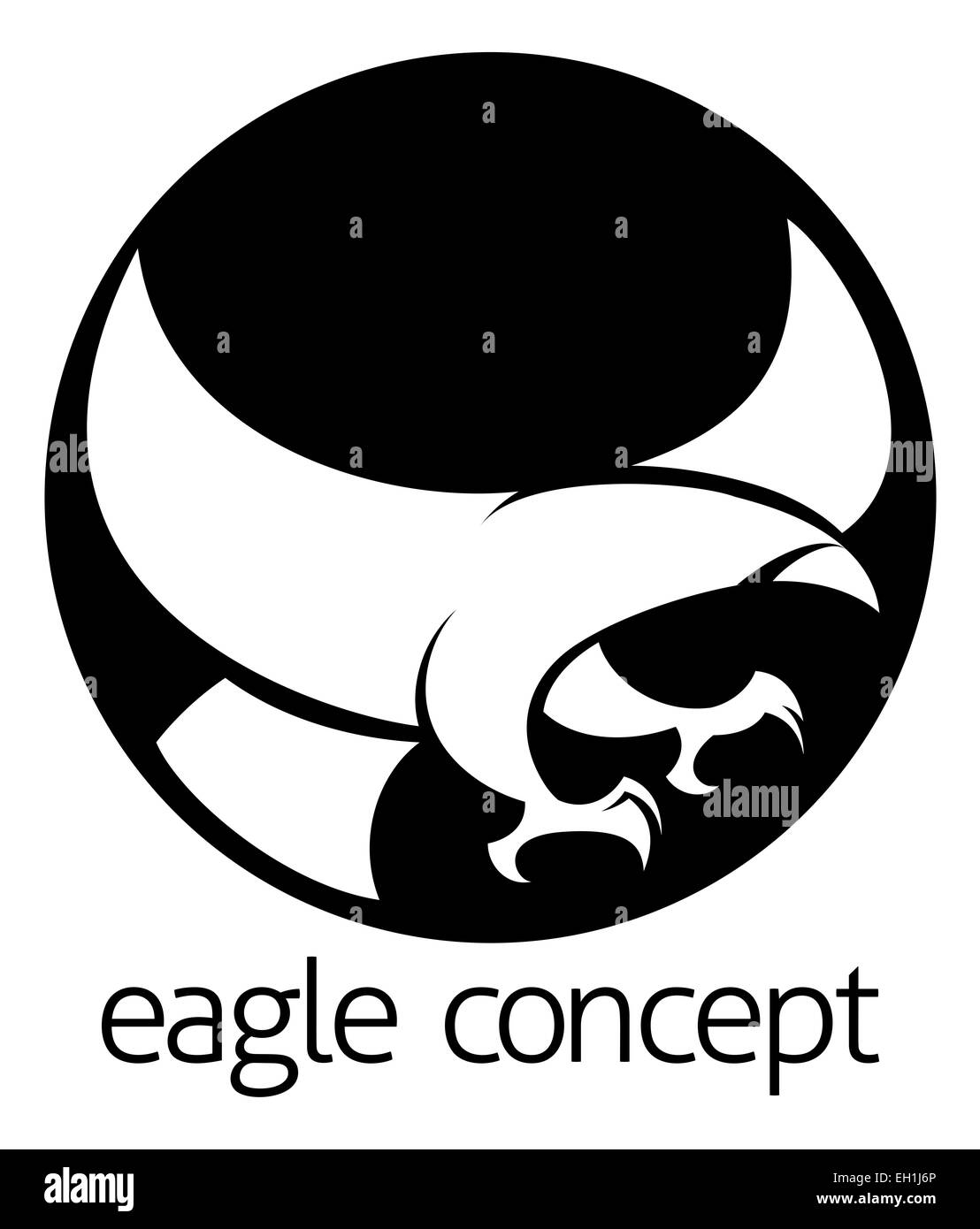 An abstract illustration of an eagle circle concept design Stock Photo