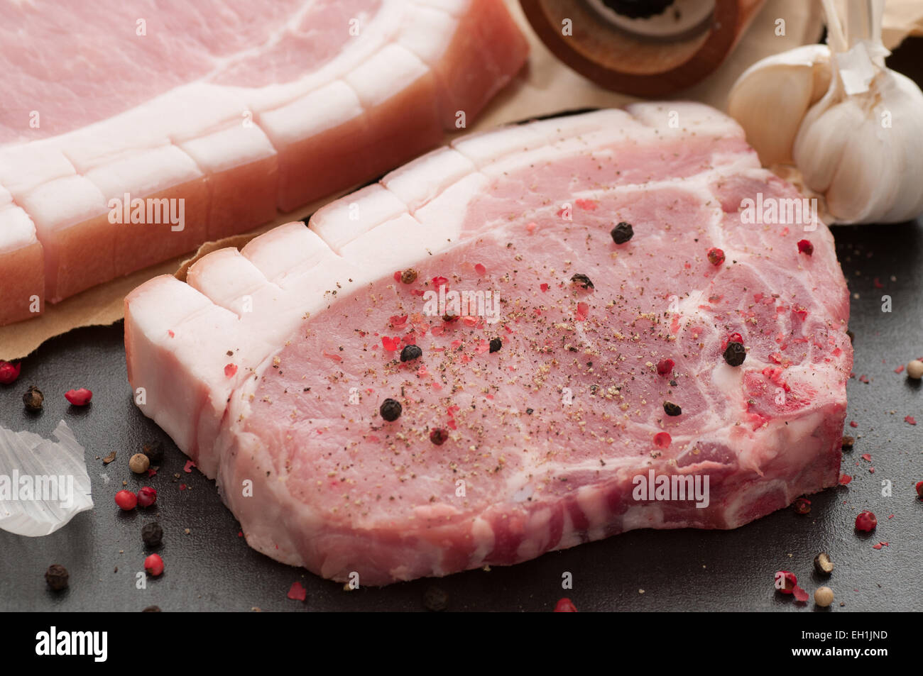 Fine butchers pork chops. Stock Photo