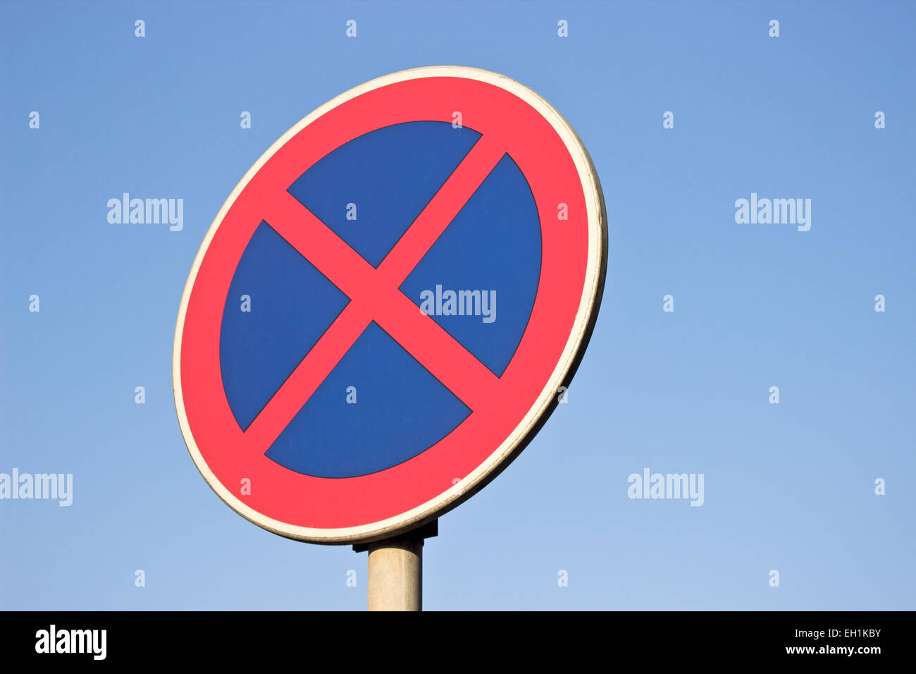 No parking traffic sign over blue sky Stock Photo - Alamy