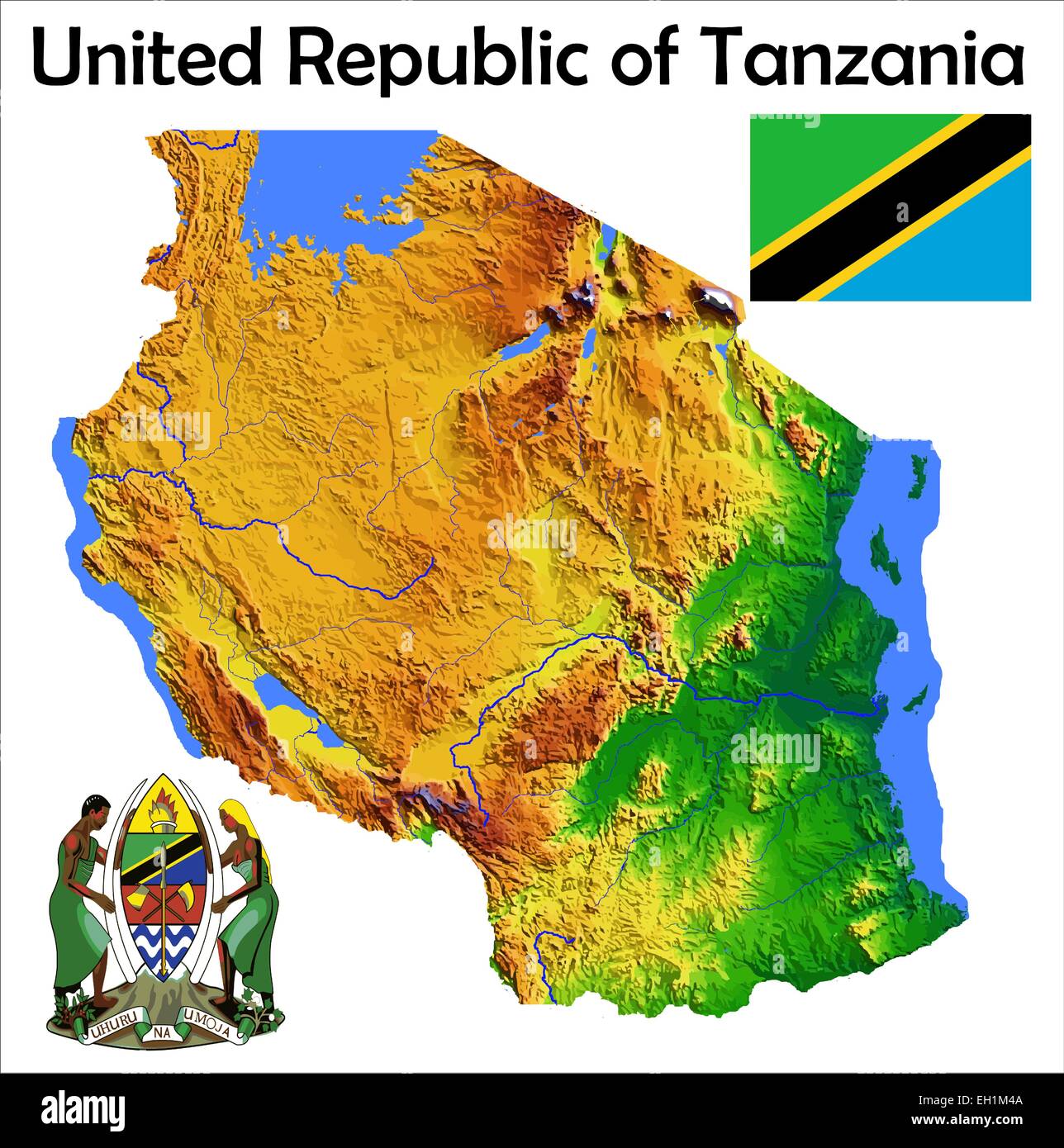 Thin Bordered Tanzania Flag Business Card Holder 