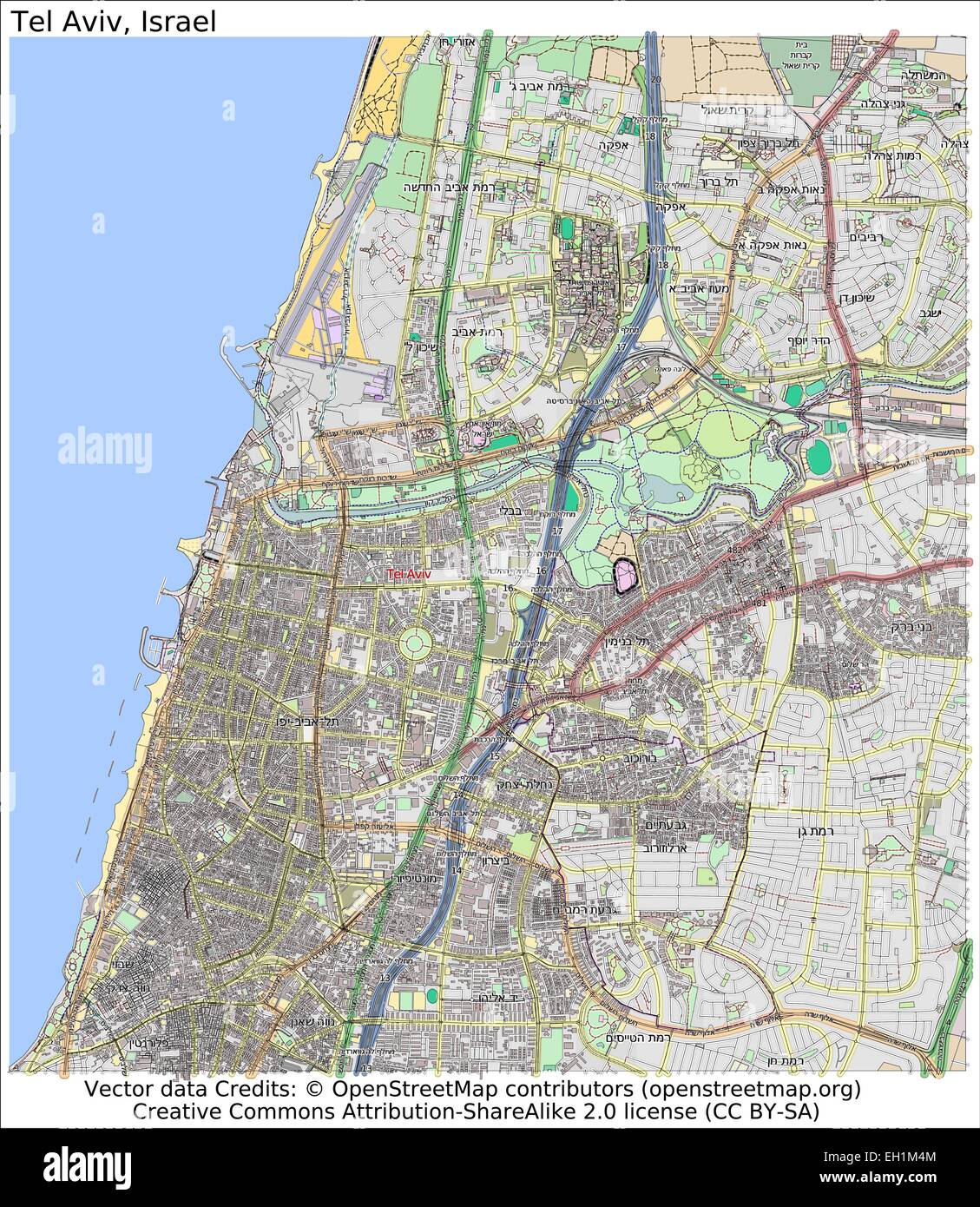 Tel Aviv City Map Tel Aviv Israel City Map Stock Vector Image & Art - Alamy
