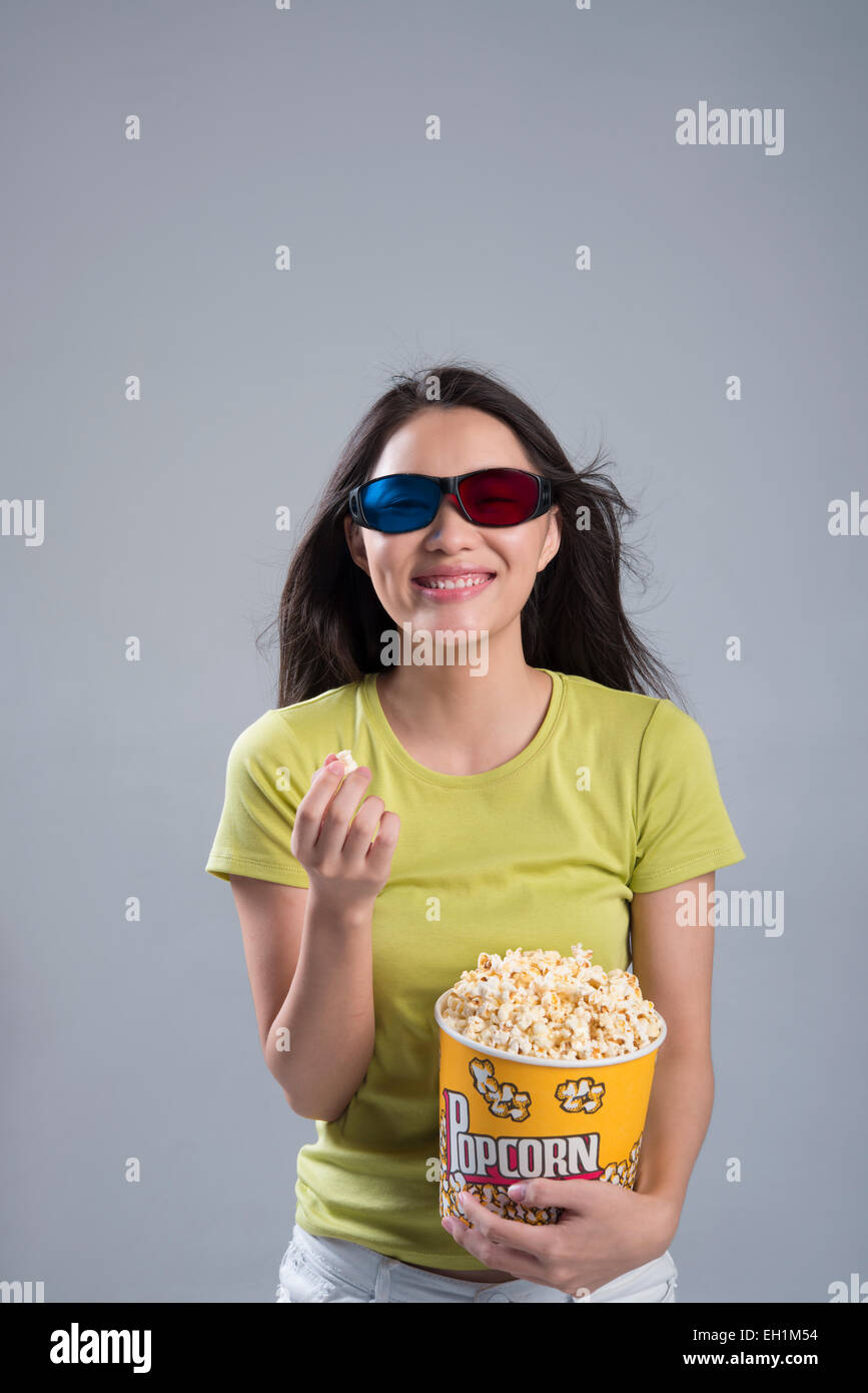 Beautiful young woman watching hi-res stock photography and images - Alamy