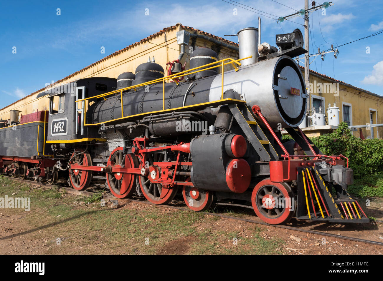 Steam Locomotive 1432 4-6-0 BLW 53798/20 OOU now at the Trinidad railway museum, Cuba. Stock Photo