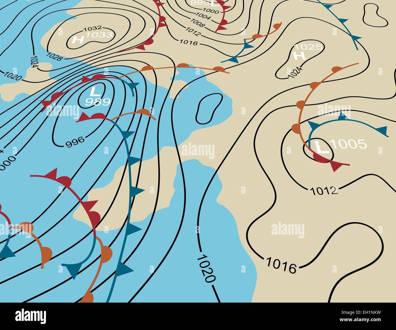 Weather forecast map Stock Vector Images - Alamy