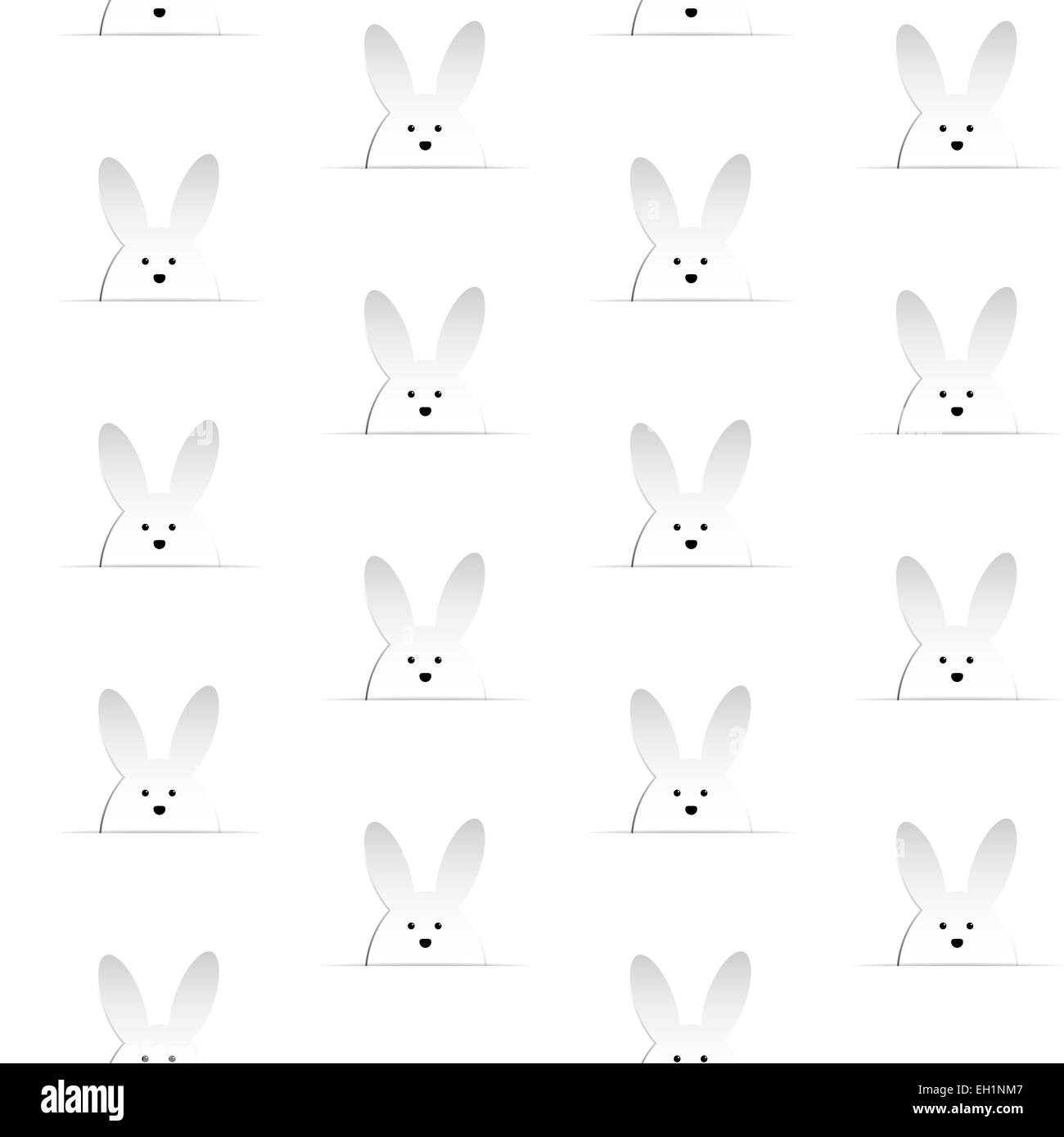 Vector - Happy Easter Rabbit Bunny White Seamless Background Stock ...
