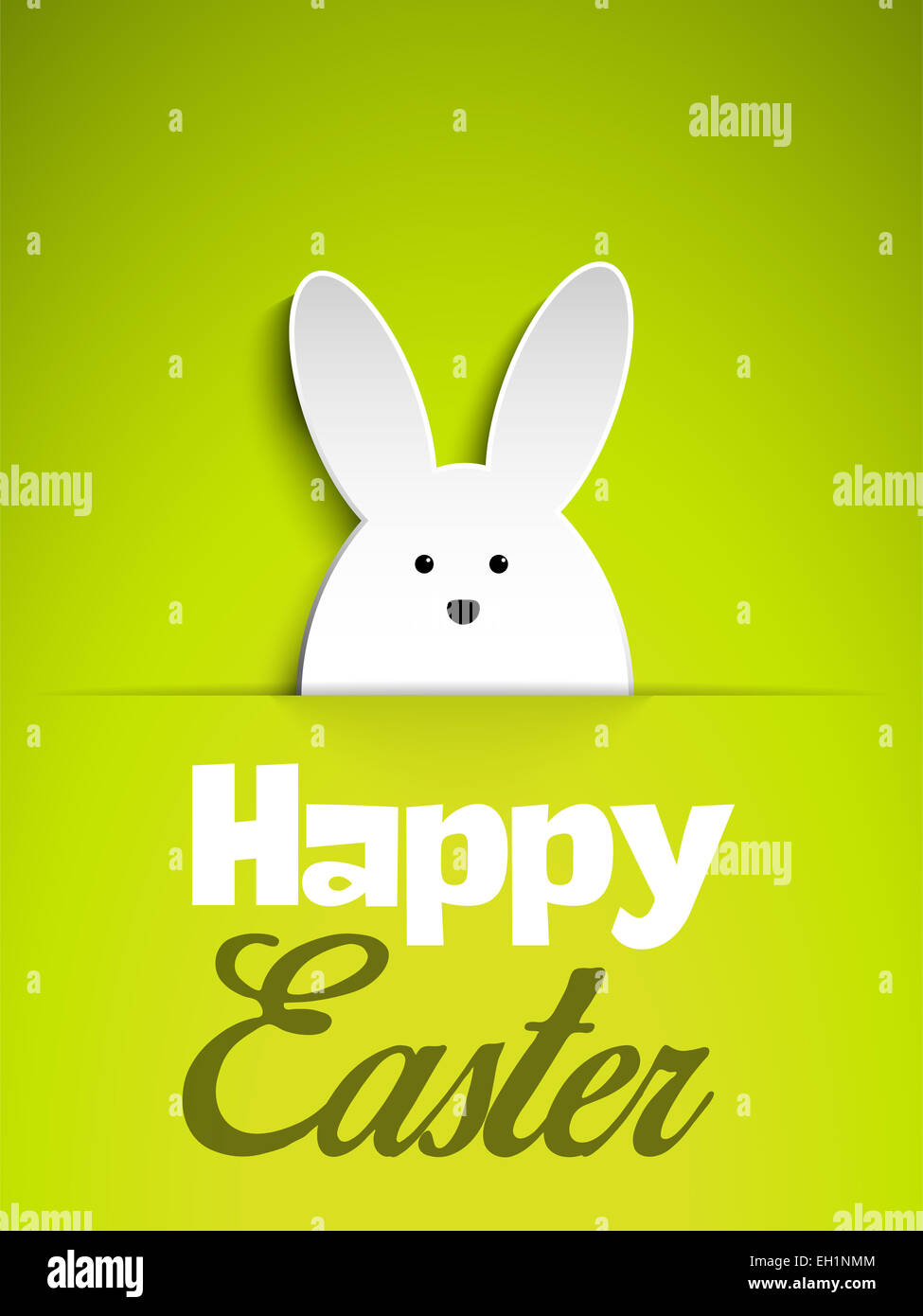 Vector - Happy Easter Rabbit Bunny on Green Background Stock Photo - Alamy