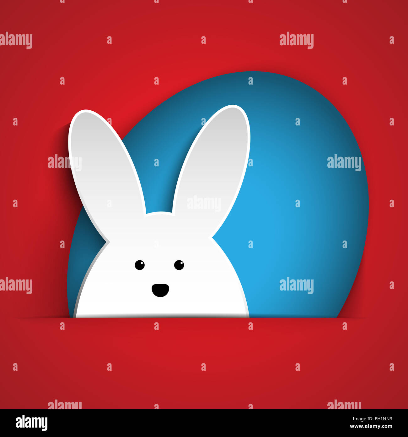 Vector - Happy Easter Rabbit Bunny on Red Background Stock Photo - Alamy