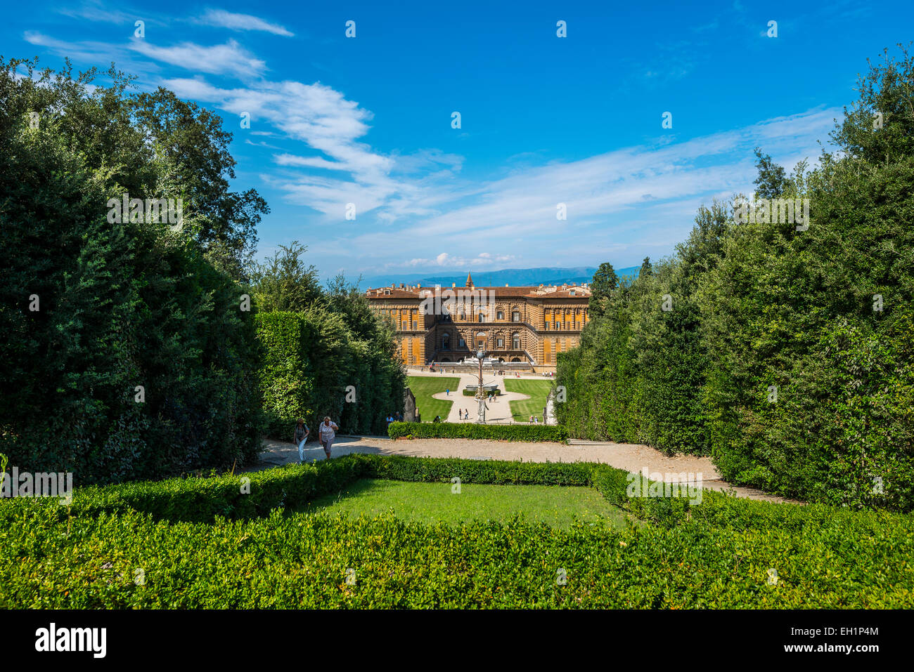 View of the Palazzo Pitti, Boboli Gardens or Giardino di Boboli, Florence, Tuscany, Italy Stock View of the Palazzo Pitti, Boboli Gardens or Giardino di Boboli, Florence, Tuscany, Italy Stock