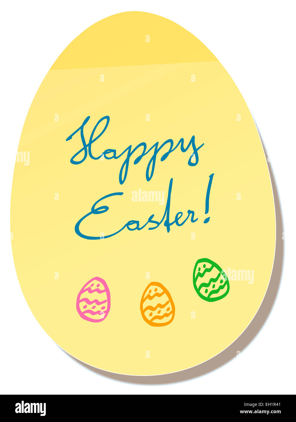 Memo sticker saying Happy Easter! Stock Photo