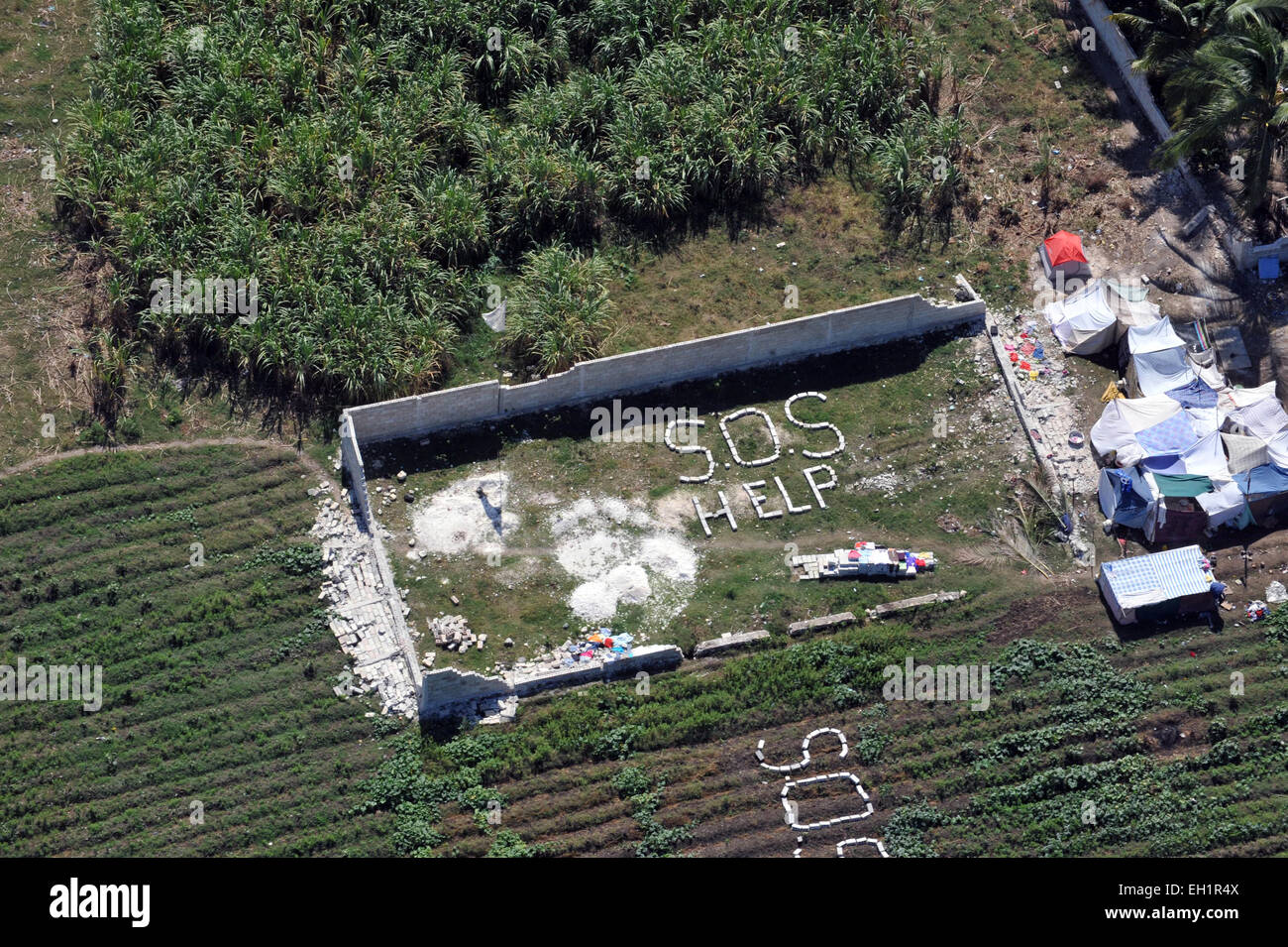 Aerial views of the damage the earthquake caused to downtown Port Au