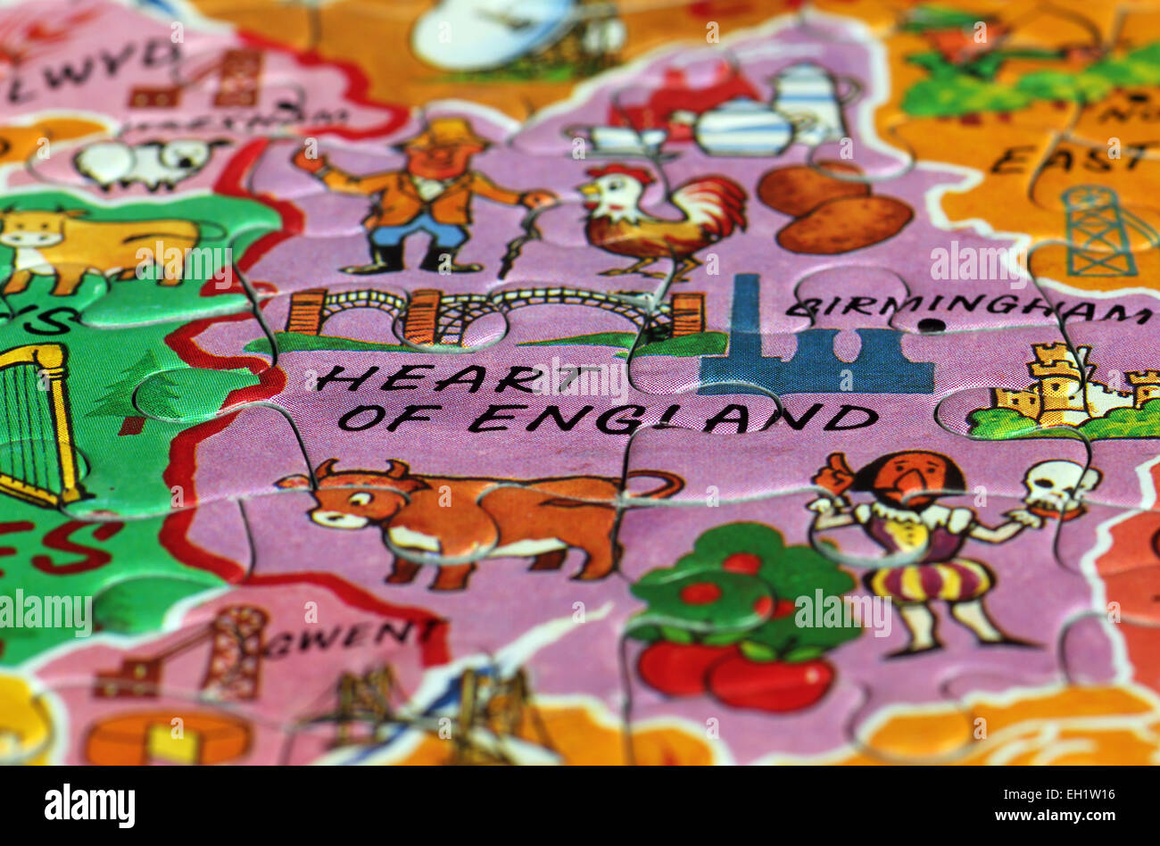 Heart of England macro image of jigsaw puzzle Stock Photo