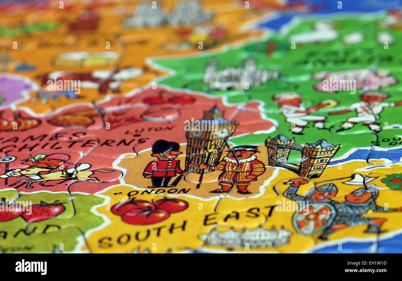 London and South East macro image of jigsaw puzzle Stock Photo