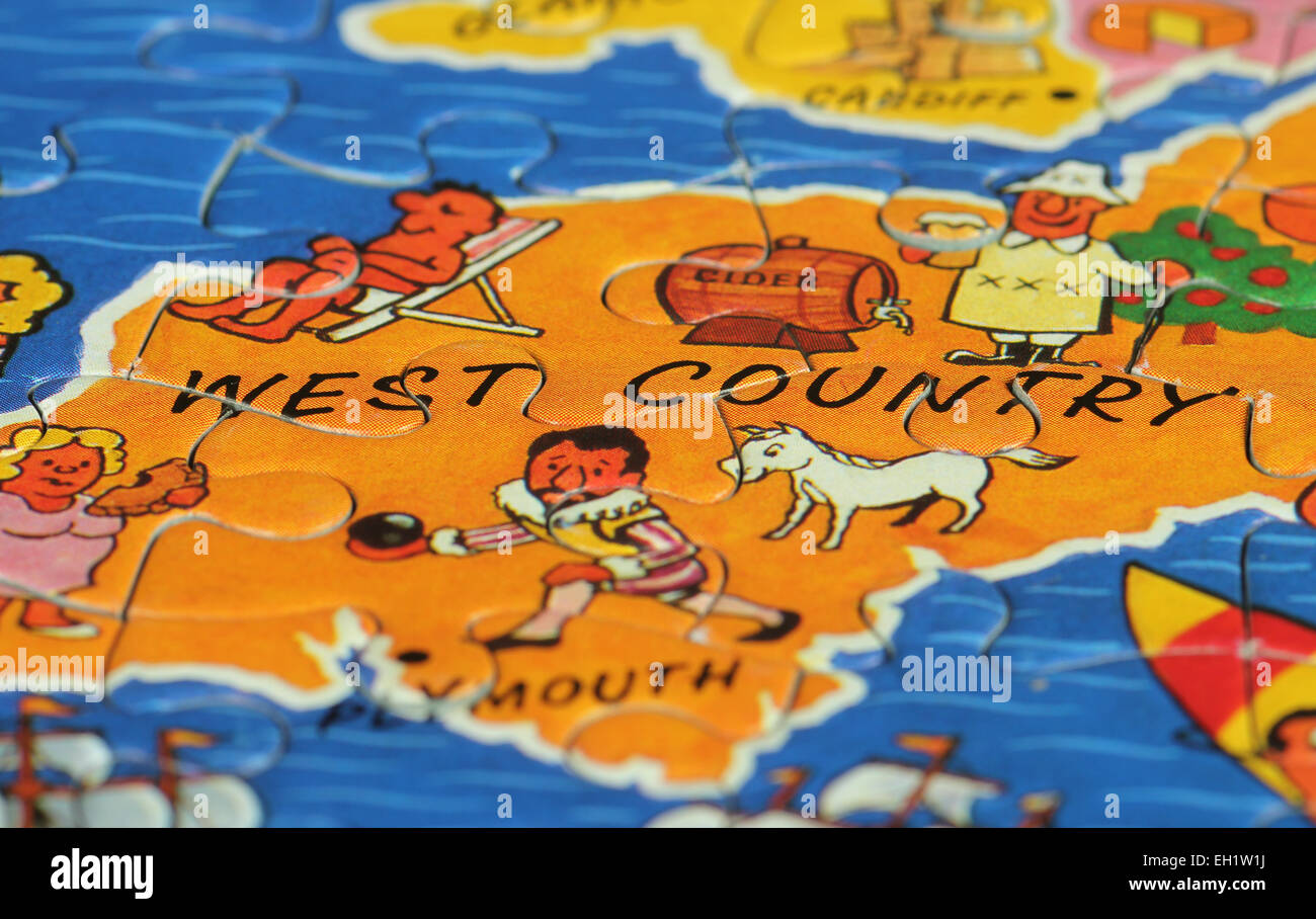 West Country macro image of jigsaw puzzle Stock Photo