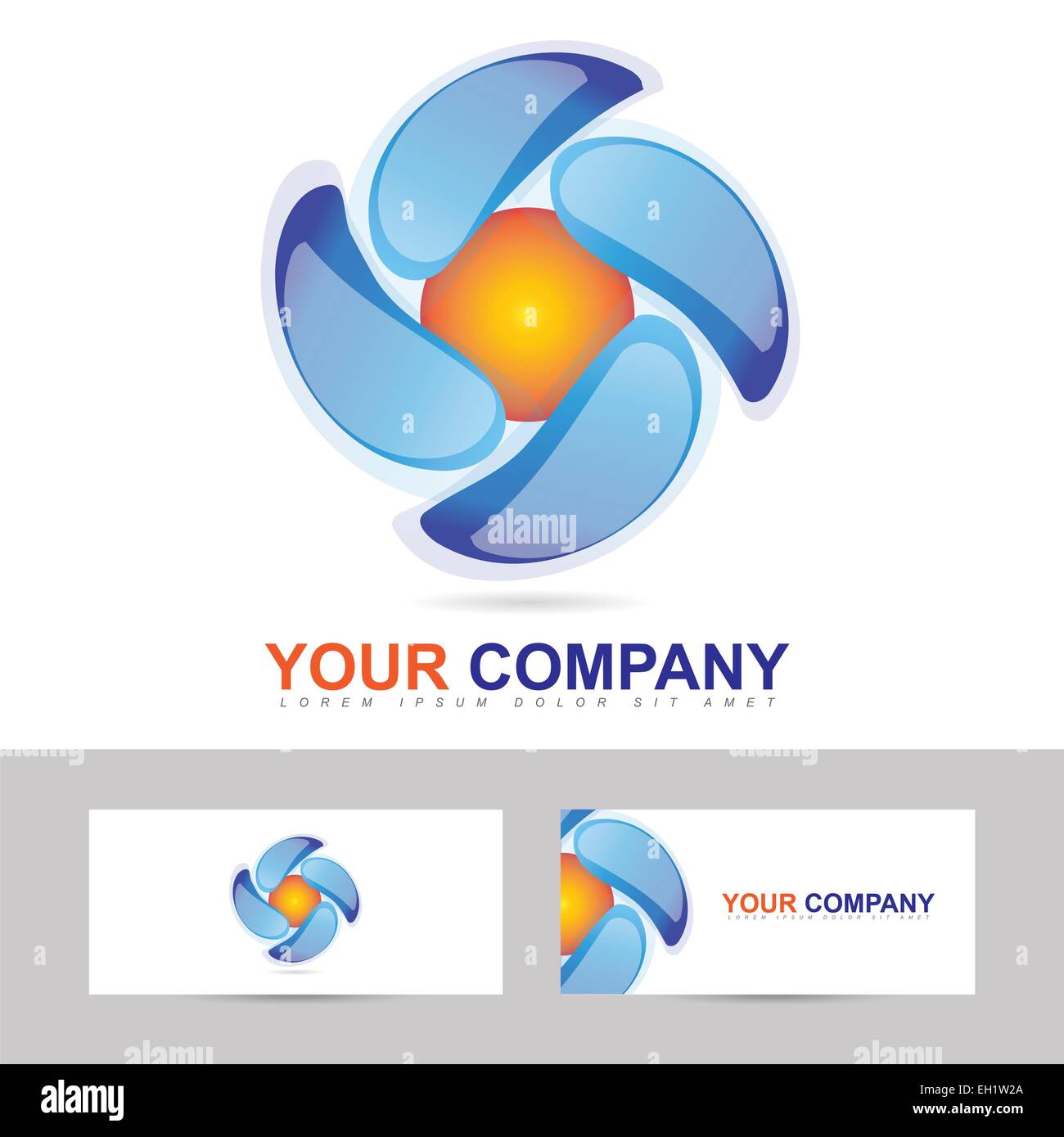 Creative design for a business logo vector with business card template Stock Photo
