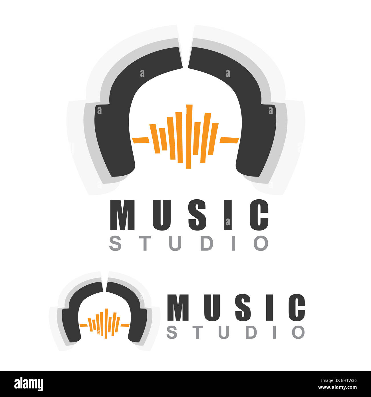 Headphones vector icon for a music studio Stock Photo