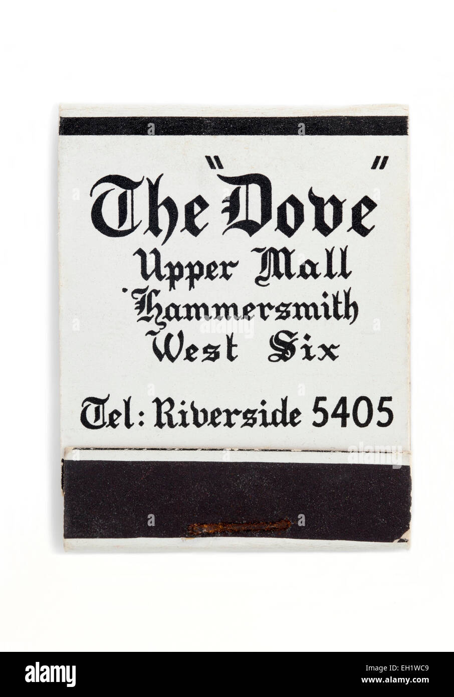 Vintage British Matchbook advertising The Dove in Hammersmith London Stock Photo