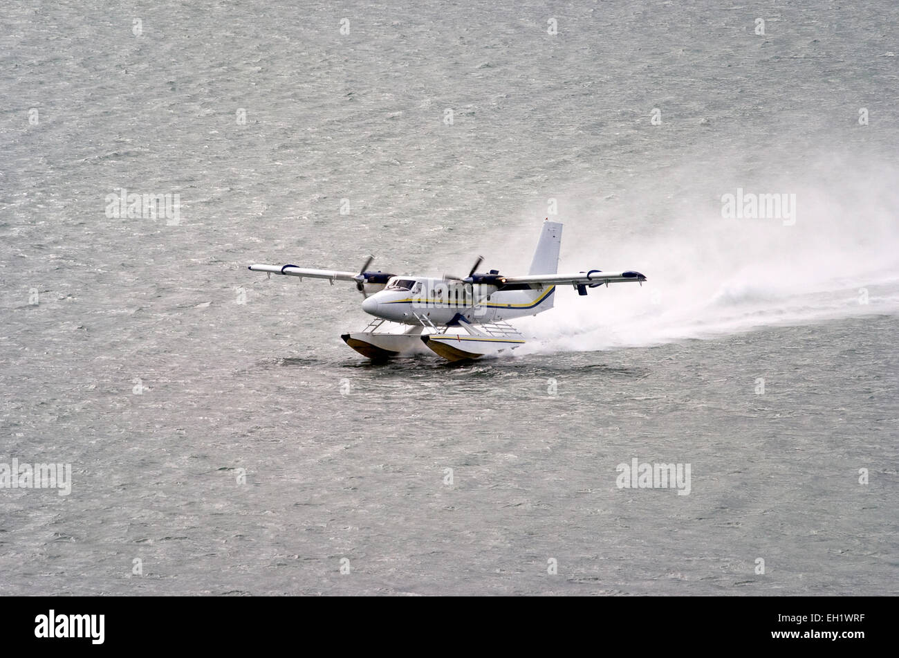 twin propeller engine hydroplan taking off from water surface Stock Photo Alamy