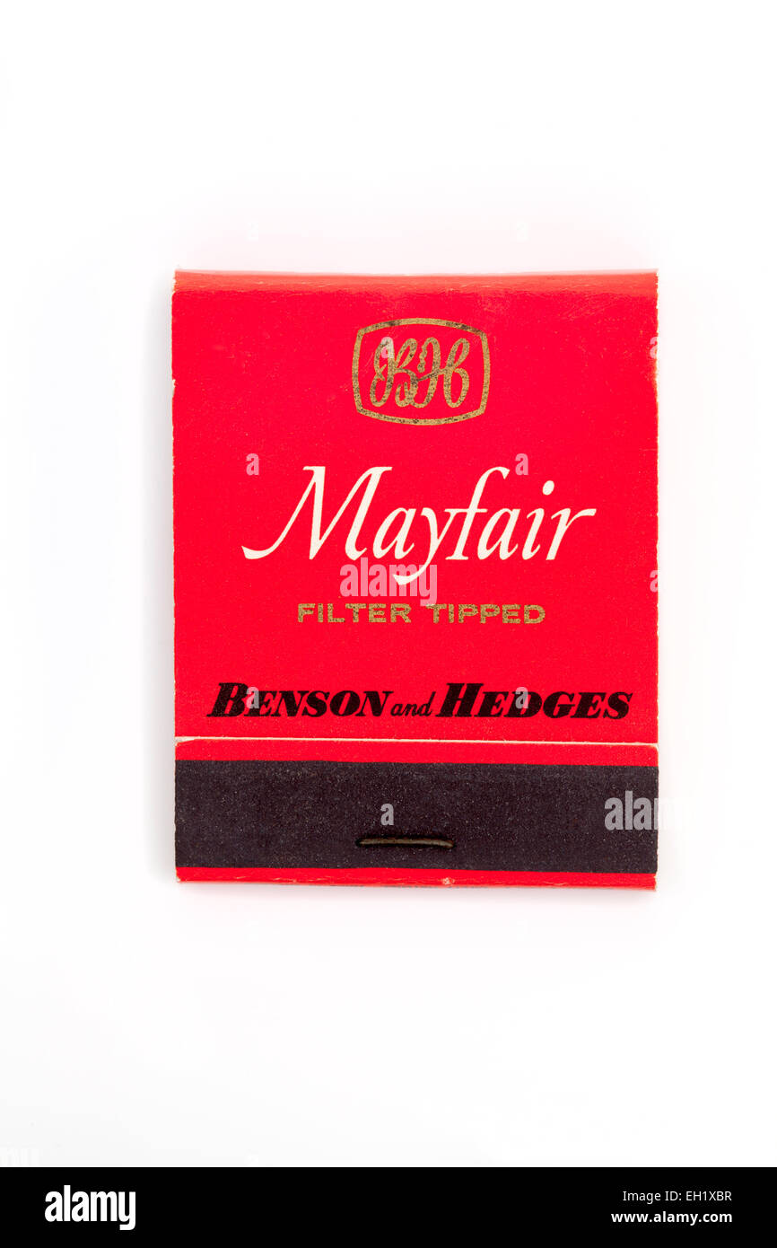Vintage British Matchbook advertising Mayfair Cigarettes Stock Photo