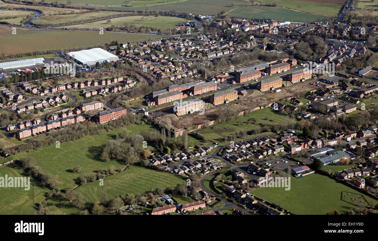 aerial view of Weedon Bec Village in Northamptonshire, UK Stock Photo Alamy