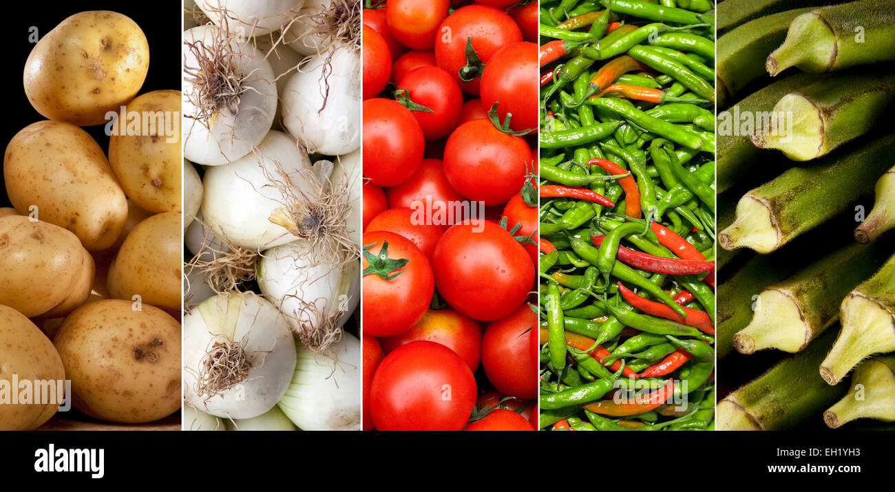 A selection of fresh vegetables - cooking ingredients Stock Photo