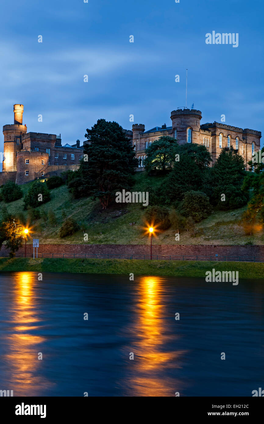 Inverness Castle (courthouse) and River Ness, Inverness, Scotland, United Kingdom Stock Photo
