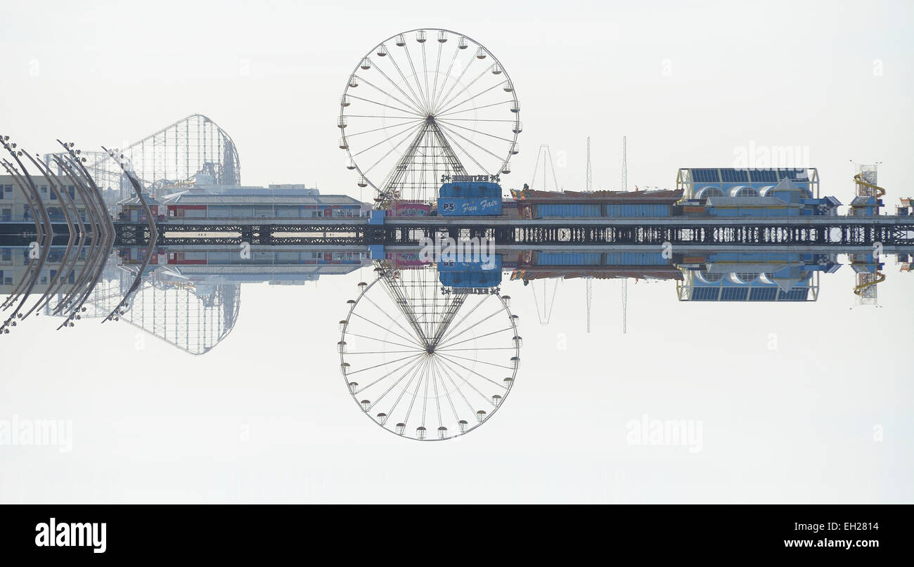 Blackpool Pier England UK. Digitally mirrored Stock Photo