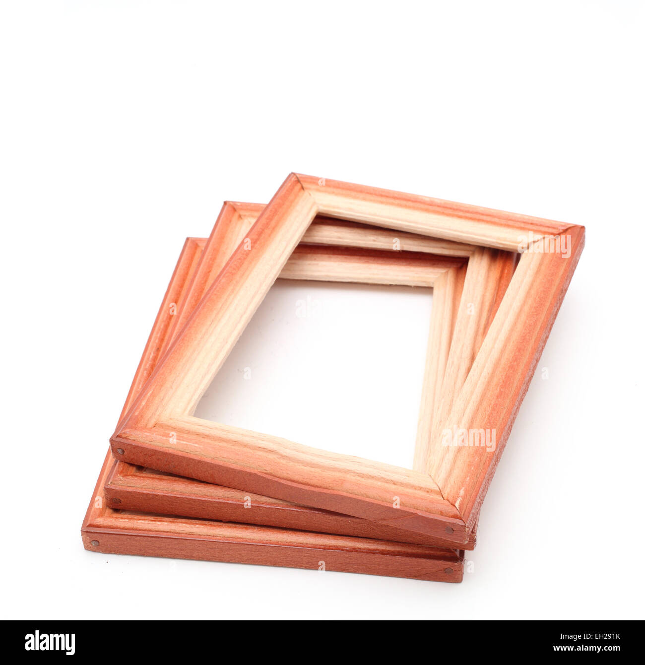 wooden frames on white background Stock Photo - Alamy
