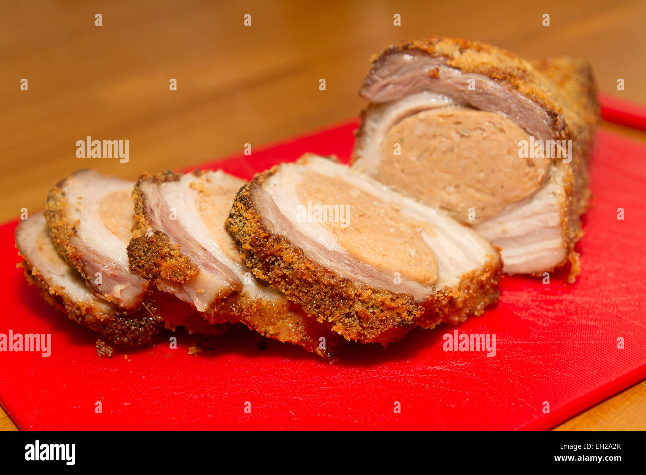 Rolled pork roast Stock Photo Alamy
