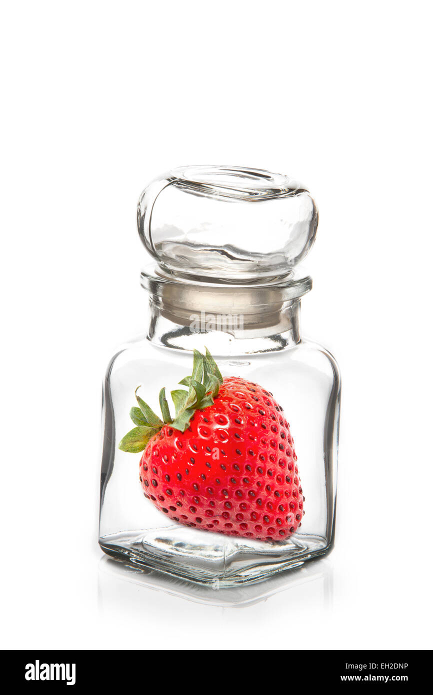 Strawberry in the glass bottle Stock Photo - Alamy