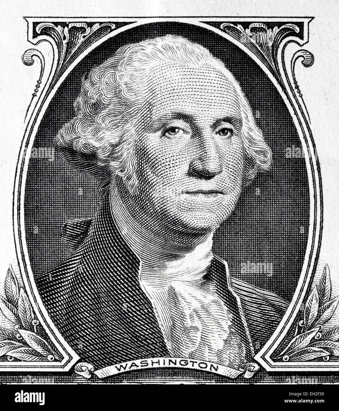President George Washington from 1 dollar banknote, USA, 2009 Stock Photo