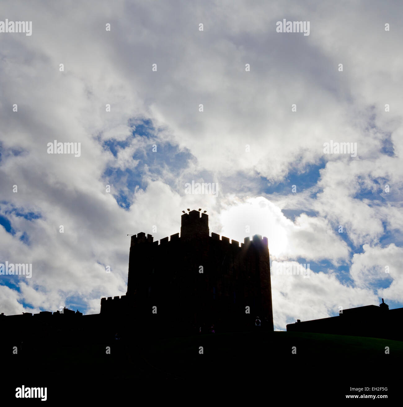 Bamburgh Castle a Grade I listed building and the home of the Armstrong