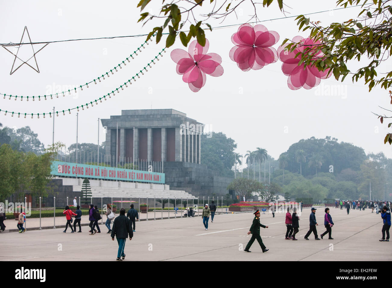 Ho Chi Minh Mausoleum Ha Noi,Hanoi, Vietnam, Stock Photo