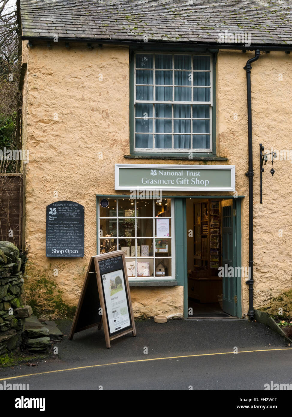 Old traditional National Trust Gift shop in Grasmere, Lake District