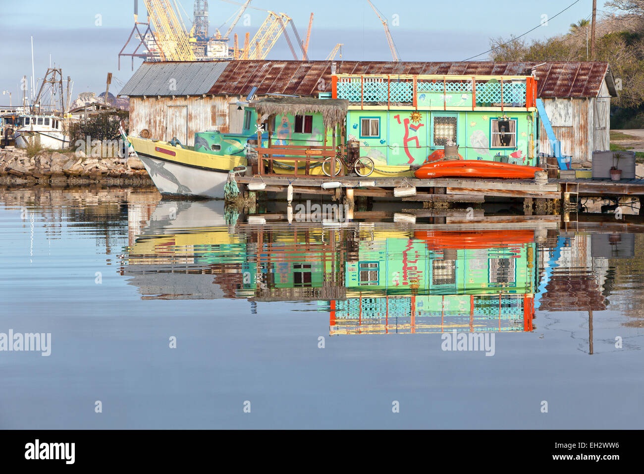 Kayak concession, fishing boat Stock Photo Alamy