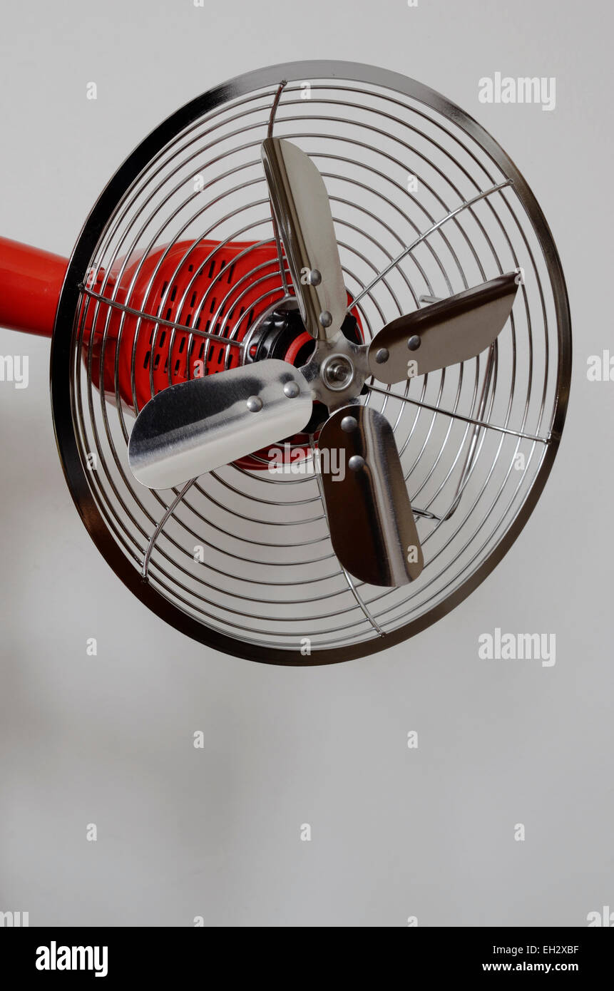 vintage metal fan on a neutral background Stock Photo Alamy