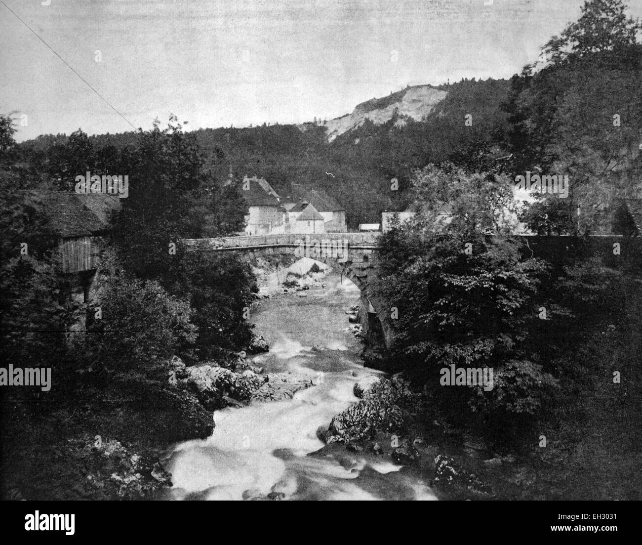 View of a tunnel near the monastery La Grande ChartreuseVue près de la  Grande Chartreuse, France (title object) Property Type: Stereo picture Item  number: RP-F F08236 Inscriptions / Brands: inscription, recto Vues