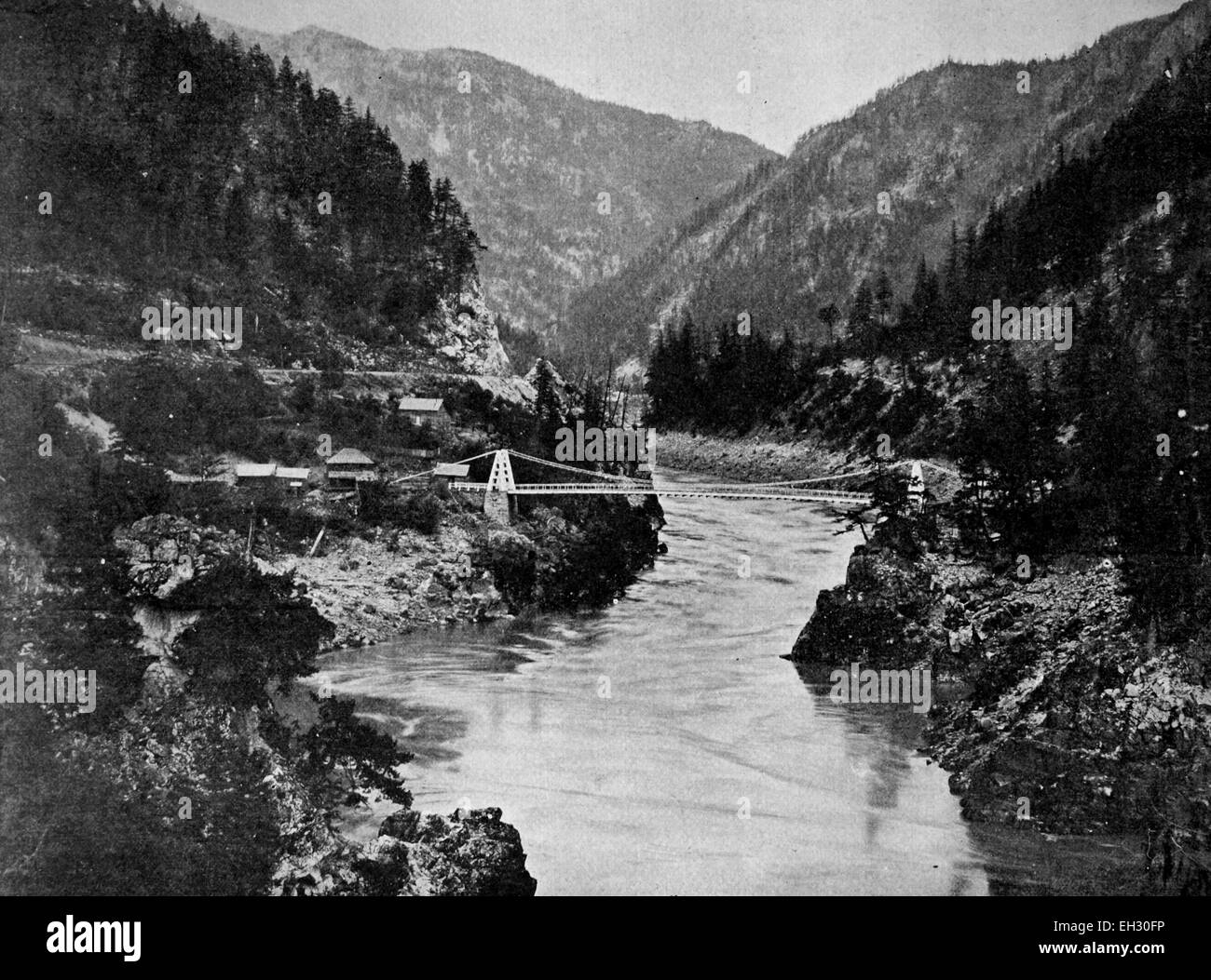 Early autotype of the Rocky Mountains, USA, America, 1880 Stock Photo