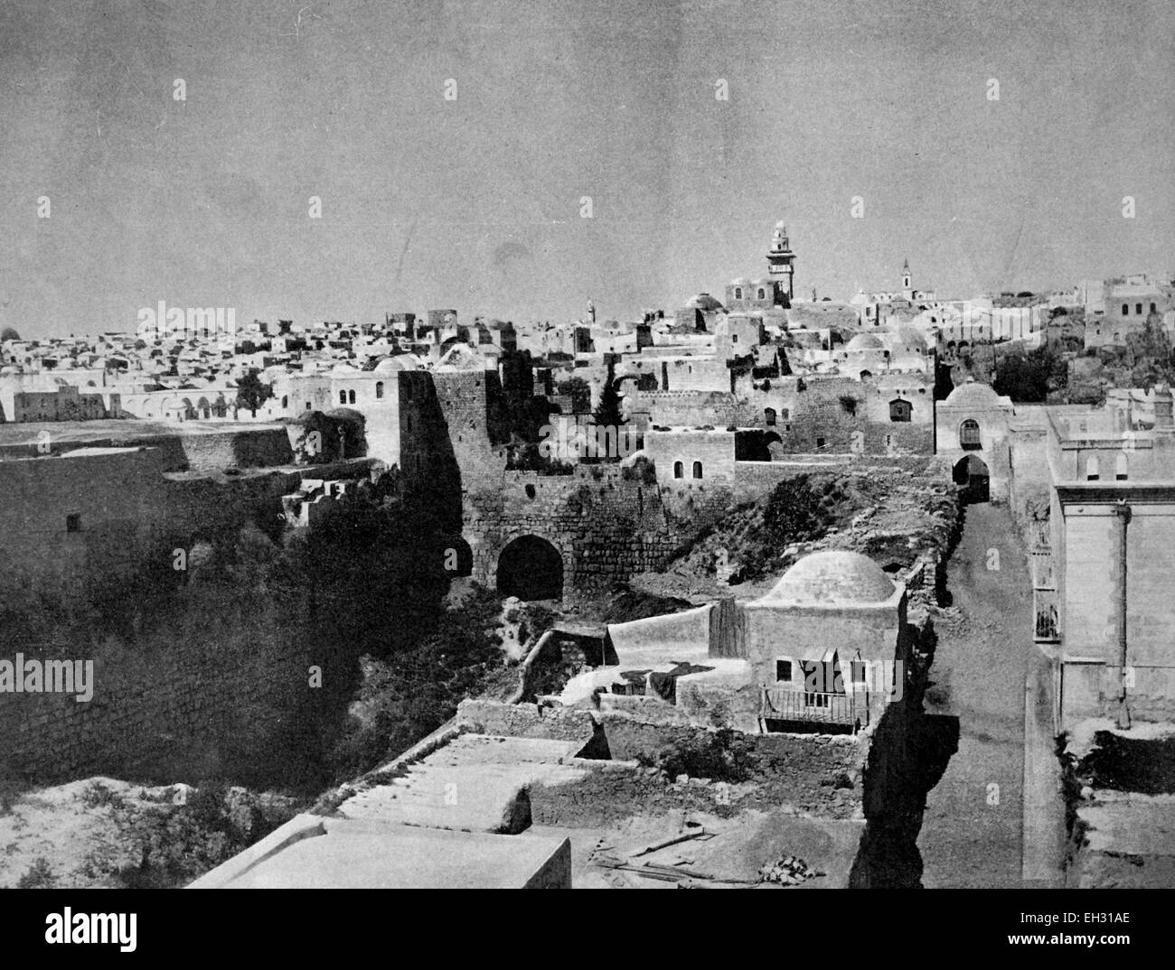One of the first autotype photographs of Jerusalem Stock Photo