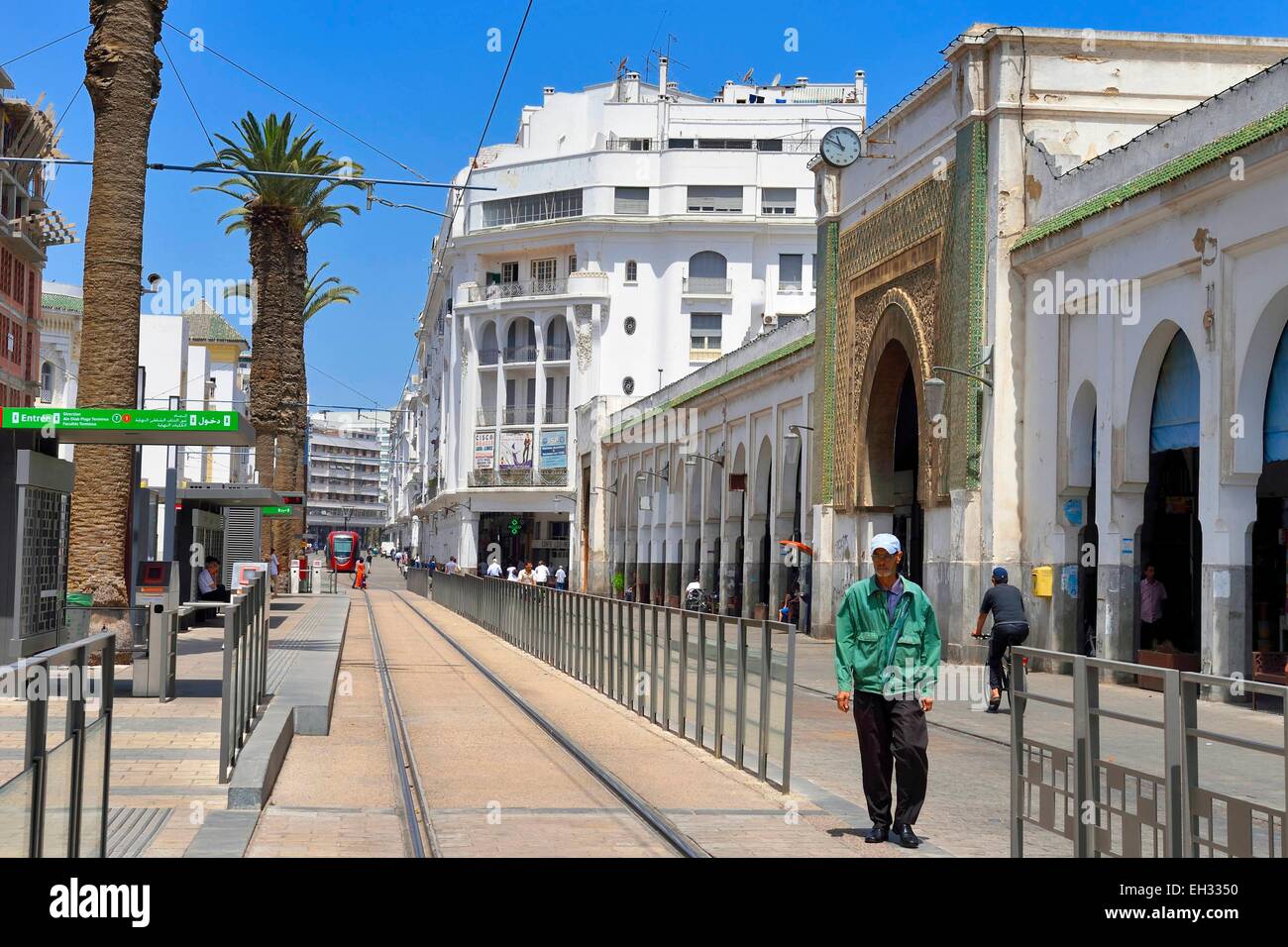 Morocco, Casablanca, Mohammed V boulevard, the central Market built in 1917 by architect Pierre Bousquet Stock Photo