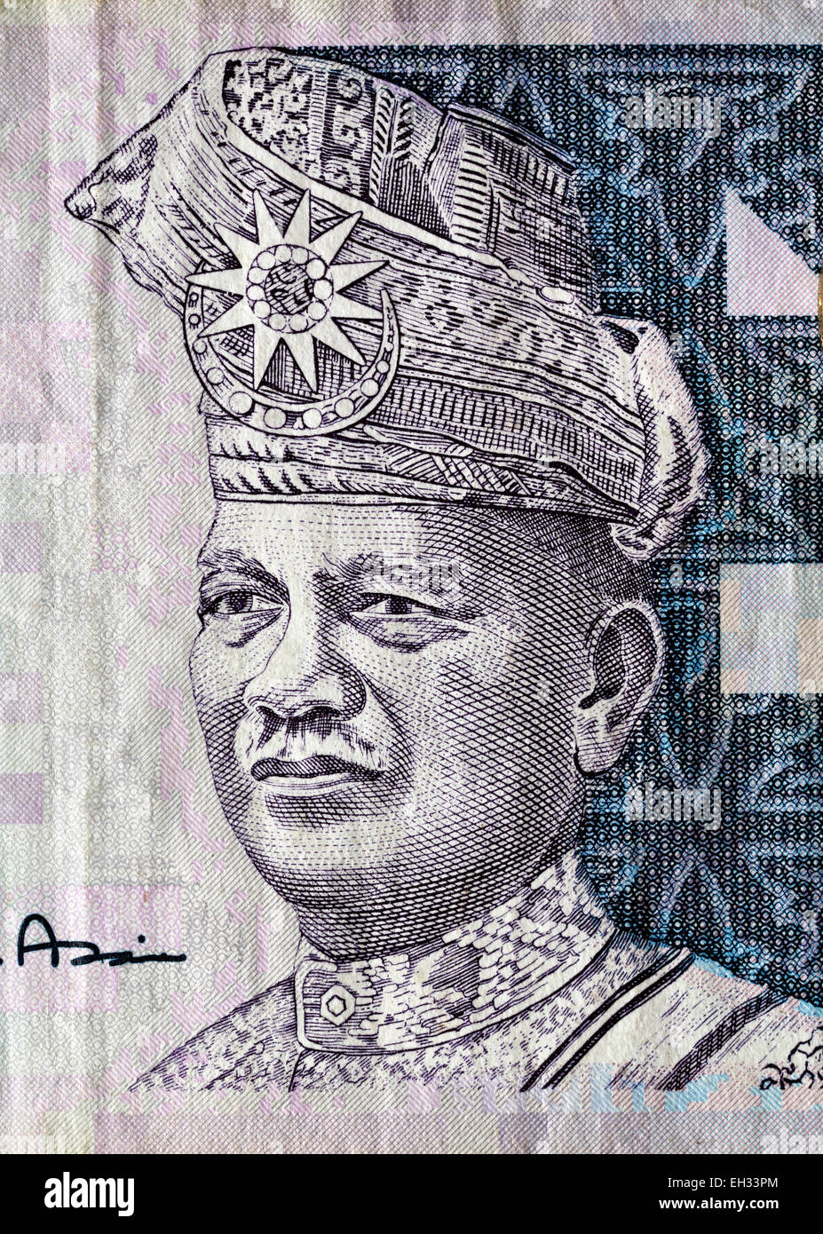 Abdul Rahman of Negeri Sembilan from 1 ringgit banknote, Malaysia, 2000 Stock Photo