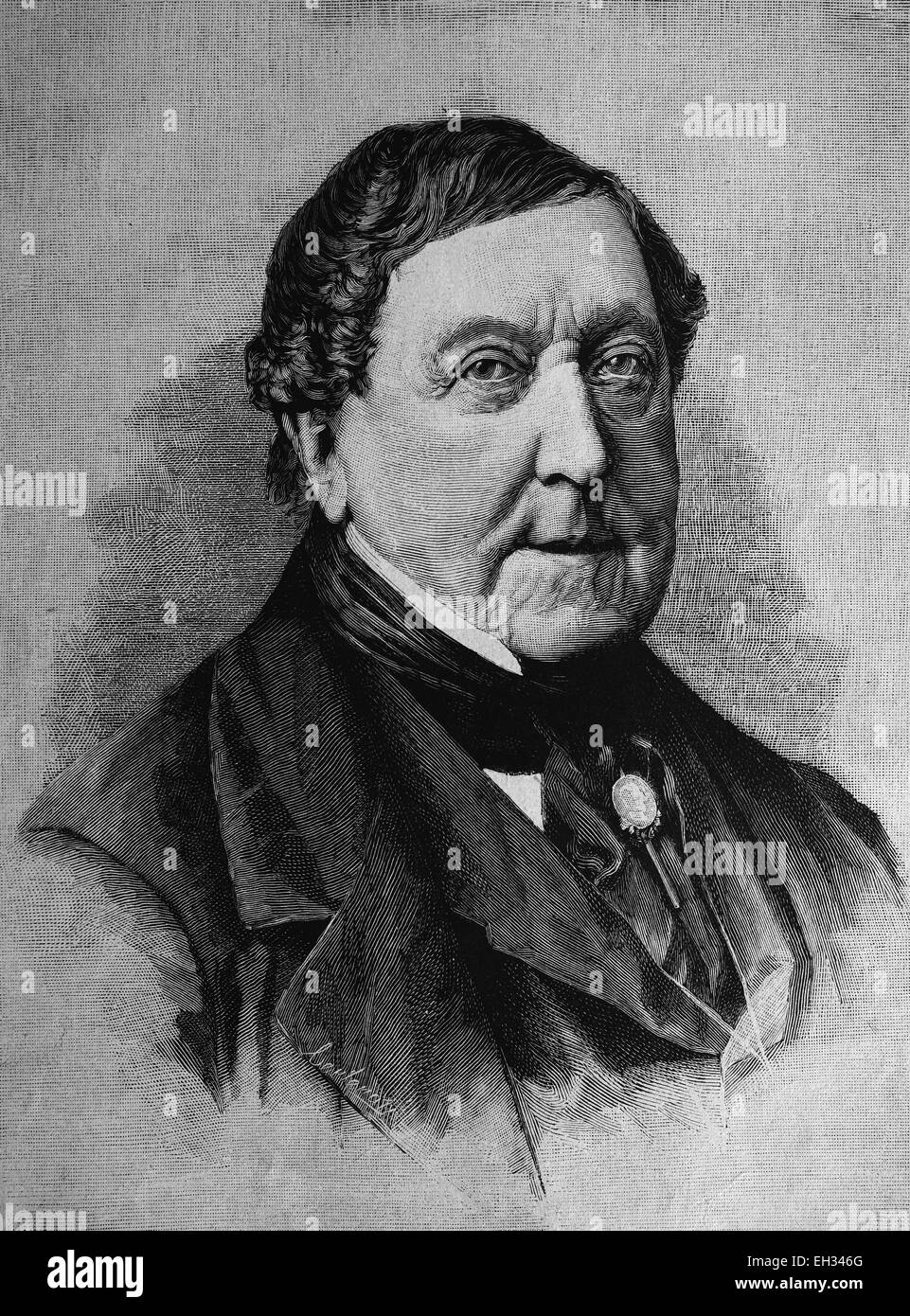 'Gioachino Antonio Rossini; 29 February 1792 ? 13 November 1868, was an Italian composer' Stock Photo
