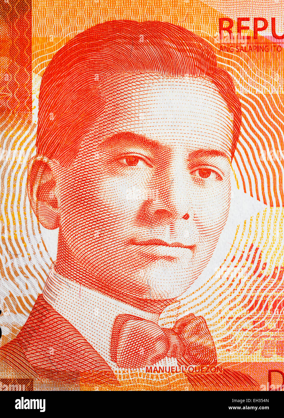 Manuel L. Quezon  from 20 piso banknote, Philippines, 2010 Stock Photo