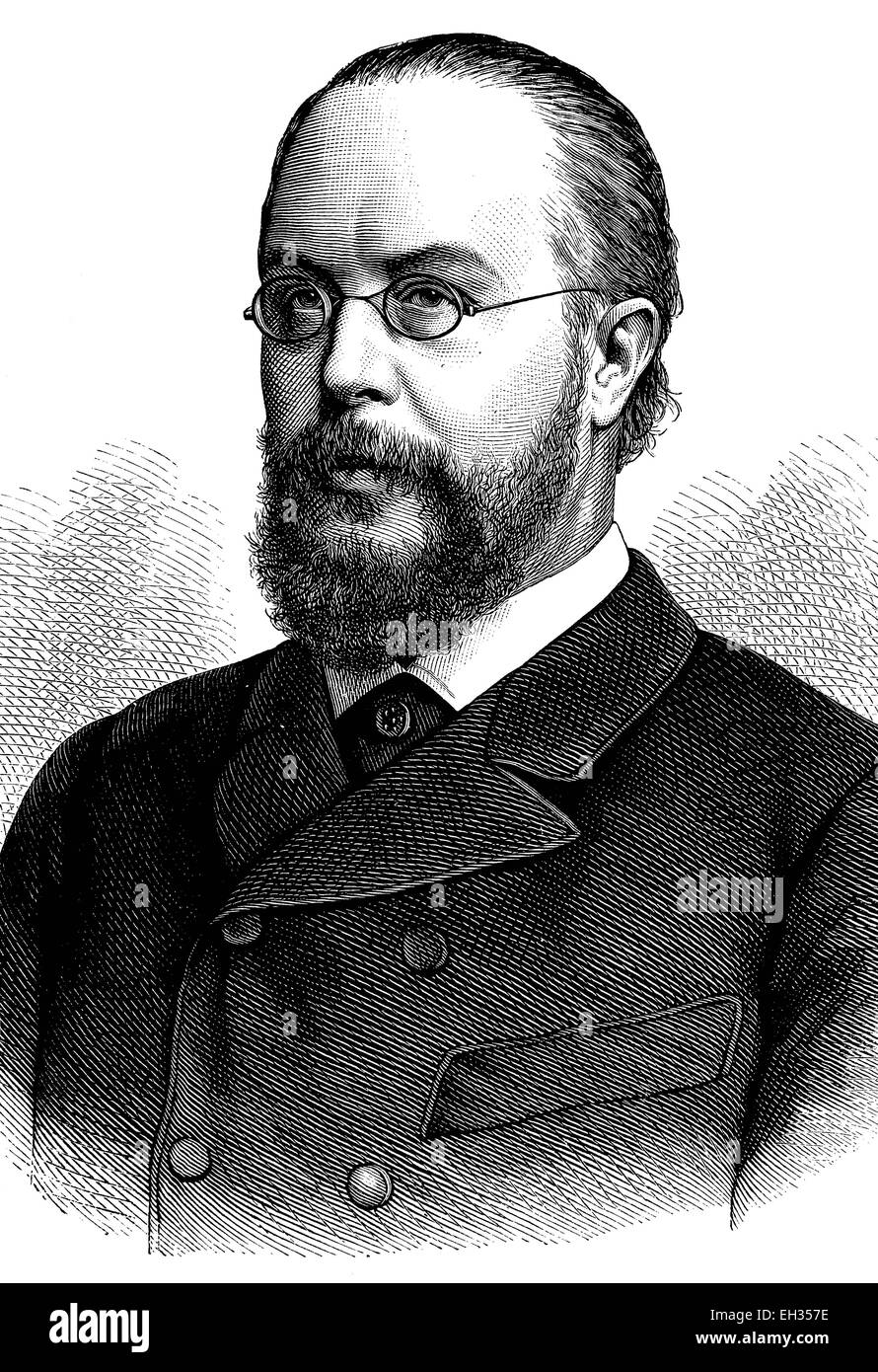 Historical engraving, portrait with autograph of Wilhelm Scherer, 1841